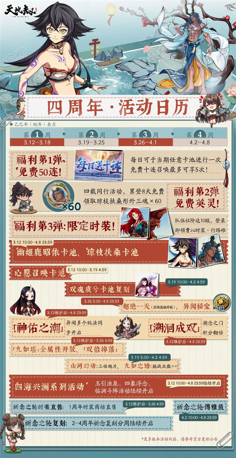 天地劫四周年活动一览-天地劫四周年活动有哪些